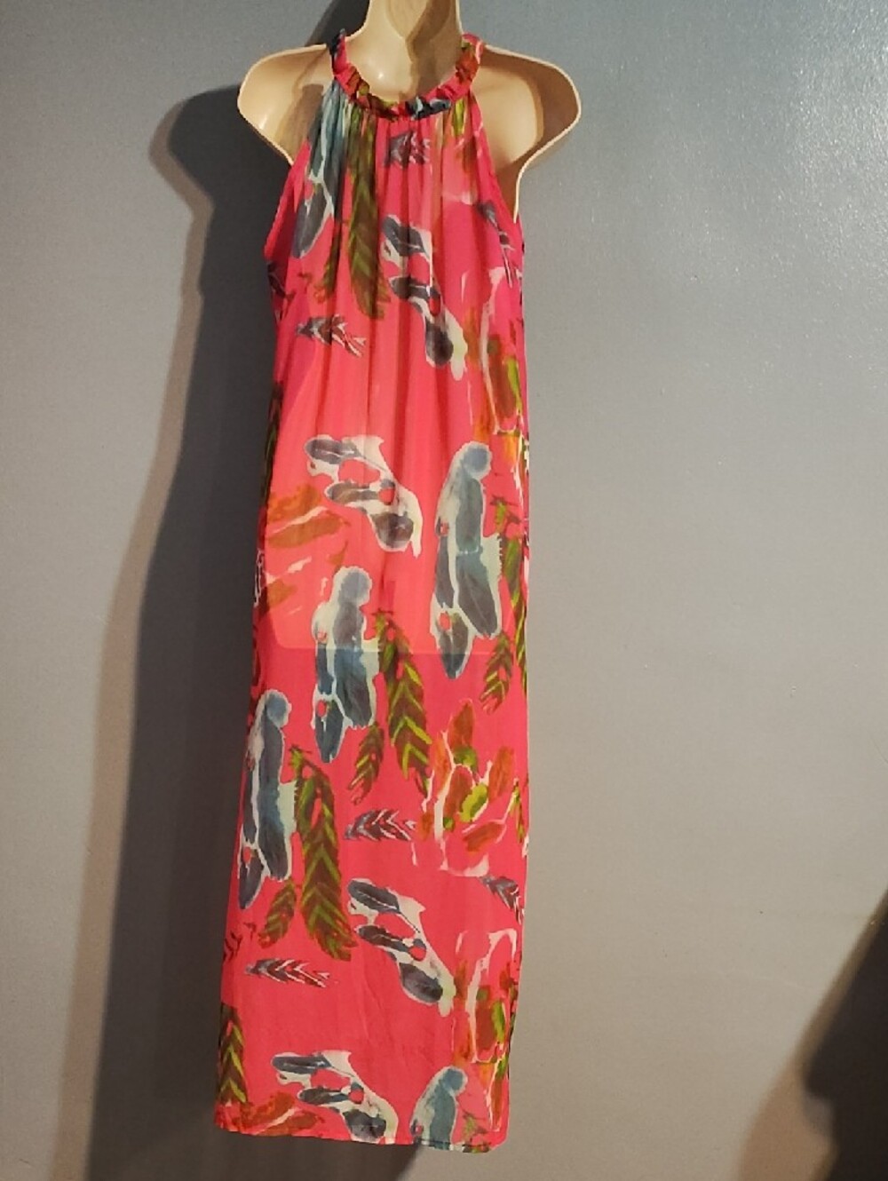Tropical Pink Halter Maxi Dress - Picture 15 of 17